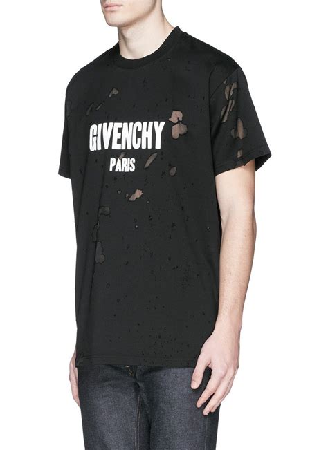 givenchy t-shirt homme|givenchy distressed t shirt.